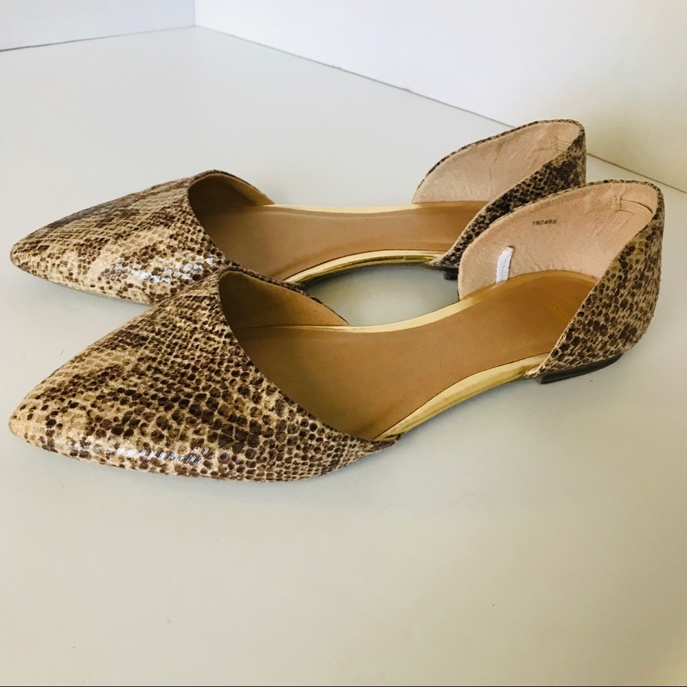 GAP Snakeskin D’Orsay Flats EUC